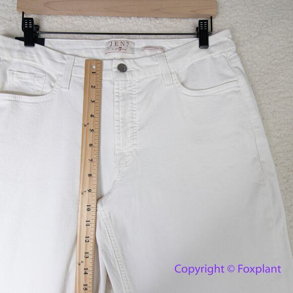 New! Jen 7 by 7 for All Mankind ivory white cropped wide leg jeans, size 12 - Picture 4 of 13